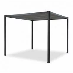 Blumfeldt Pantheon RemoteShade Pavillon Motorisiertes Dach 3x3m 280g/m² Polyester Aluminium Grau