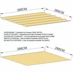 Quick-Star Ersatzdach Für Flachdach Pergola Firenze 3x3m Pergoladach Bezug Sand