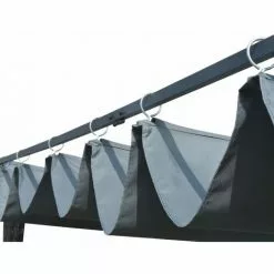 YOUTHUP Pavillon Mit Schiebedach Poly Rattan 400×400×200 Cm Grau -Günstiges Partyzelte, Pergolas & Pavillons Geschäft 24474844 3