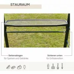 Outsunny® Grill Pavillon Mit Flammschutzdach BBQ-Pavillon Mit 2 Ablagen Stahl PC Dunkelgrau -Günstiges Partyzelte, Pergolas & Pavillons Geschäft 29083099 5
