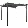 Pergola Mit Ausziehbarem Dach Anthrazit 3x3 M Stahl 180 G/m² VidaXL