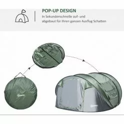 Outsunny Zelt Für 4-5 Personen Campingzelt Mit Heringen Kuppelzelt Polyester B3 Gitter Glasfaser Dunkelgrün+Grau 263,5 X 220 X 123 Cm 8 Outsunny Zelt Für 4-5 Personen Campingzelt Mit Heringen Kuppelzelt Polyester B3 Gitter Glasfaser Dunkelgrün+Grau 263,5 X 220 X 123 Cm -Günstiges Partyzelte, Pergolas & Pavillons Geschäft 29366611 4