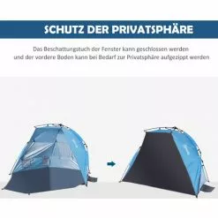 Outsunny® Pop Up Zelt Für 1-2 Personen Campingzelt Mit Fenster Polyester Glasfaser Blau -Günstiges Partyzelte, Pergolas & Pavillons Geschäft 29366613 4