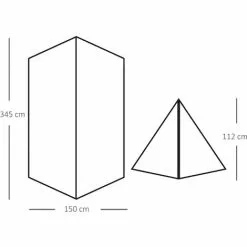 Outsunny Zelt Für 2 Personen Campingzelt Mit Heringen Glasfaser Polyester Dunkelgrün 345 X 150 X 112 Cm -Günstiges Partyzelte, Pergolas & Pavillons Geschäft 29366618 3