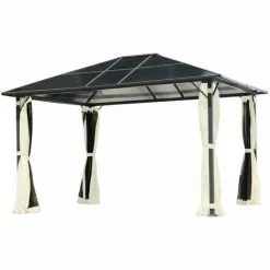 BRAST Alu-Pavillon Premium 3x4m Beige Festes Dach Wasserdicht + Moskitonetz -Günstiges Partyzelte, Pergolas & Pavillons Geschäft 30480091 4