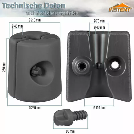 INSTENT 4er Set Fußgewichte Standfüße Für Pavillon Weiß 3 INSTENT 4er Set Fußgewichte Standfüße Für Pavillon Weiß – Bild 3