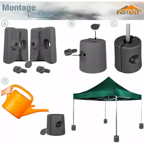 INSTENT 4er Set Fußgewichte Standfüße Für Pavillon Weiß 5 INSTENT 4er Set Fußgewichte Standfüße Für Pavillon Weiß – Bild 5