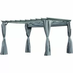 Outsunny® 3,6 X 3 M Pergola-Pavillion Abnehmbare Dach Sonnenschutz Grau