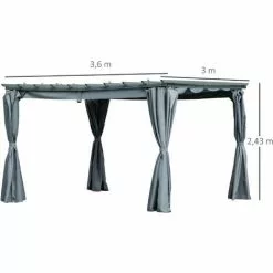 Outsunny® 3,6 X 3 M Pergola-Pavillion Abnehmbare Dach Sonnenschutz Grau -Günstiges Partyzelte, Pergolas & Pavillons Geschäft 30895478 3