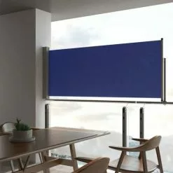 ABCRITAL Ausziehbare Seitenmarkise 100x300 Cm Blau