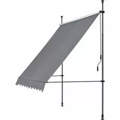 [PRO.TEC] Klemmmarkise 350x120x200-300cm Ohne Bohren Mittelgrau Pro.tec -Günstiges Partyzelte, Pergolas & Pavillons Geschäft 31801080 3