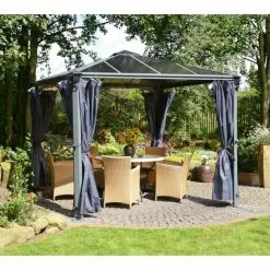 Palram - Canopia Polyester Pavillon Palermo 4300 Vorhänge Grau -Günstiges Partyzelte, Pergolas & Pavillons Geschäft 32383094 5