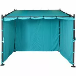 4er-Set Seitenwand Für Pergola HHG-927, Ersatzseitenwand Pavillon, 3x3m Polyester ~ Türkis -Günstiges Partyzelte, Pergolas & Pavillons Geschäft 33229190 3