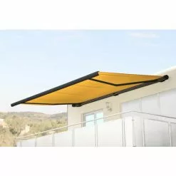 Ersatz-Bezug Für Markise HHG-540, Vollkassette Ersatzbezug Sonnenschutz 5x3m ~ Polyester Gelb -Günstiges Partyzelte, Pergolas & Pavillons Geschäft 33294791 5