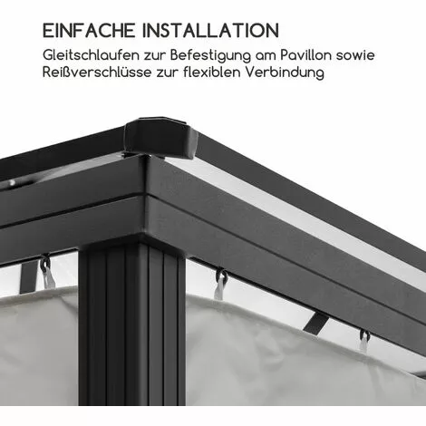 Blumfeldt Pantheon Solid Sky Pavillon-Seitenwände 3x4 4 Stück 140g/m² 4 Blumfeldt Pantheon Solid Sky Pavillon-Seitenwände 3x4 4 Stück 140g/m² – Bild 4