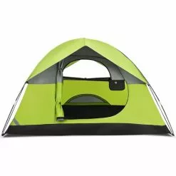 COSTWAY 4 Personen Campingzelt Doppelschicht, Kuppelzelt Winddicht, Camping Tent Für Wandern, Im Freien, Wurfzelt Mit Wasserabweisendem Regenverdeck