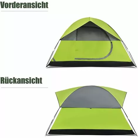 COSTWAY 4 Personen Campingzelt Doppelschicht, Kuppelzelt Winddicht, Camping Tent Für Wandern, Im Freien, Wurfzelt Mit Wasserabweisendem Regenverdeck 5 COSTWAY 4 Personen Campingzelt Doppelschicht, Kuppelzelt Winddicht, Camping Tent Für Wandern, Im Freien, Wurfzelt Mit Wasserabweisendem Regenverdeck – Bild 5