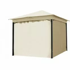 PROFIZELT24 4 Seitenteile Für Gartenpavillon Sunset Classic 3x3 M - Polyester Ca. 180 G/m² - Mit Reißverschluss - Champagner