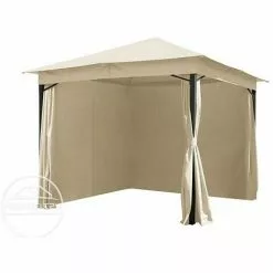 PROFIZELT24 4 Seitenteile Für Gartenpavillon Sunset Classic 3x3 M - Polyester Ca. 180 G/m² - Mit Reißverschluss - Champagner -Günstiges Partyzelte, Pergolas & Pavillons Geschäft 39580128 3