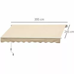 Outsunny Manuelle Gelenkarmmarkise Outdoor 395 Cm X 245 Cm X 350 Cm -Günstiges Partyzelte, Pergolas & Pavillons Geschäft 48015542 3