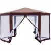 Outsunny Pavillon Gartenpavillon Mit Moskitonetz 195 cm X 245 cm