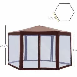 Outsunny Pavillon Gartenpavillon Mit Moskitonetz 195 cm X 245 cm -Günstiges Partyzelte, Pergolas & Pavillons Geschäft 48889652 3