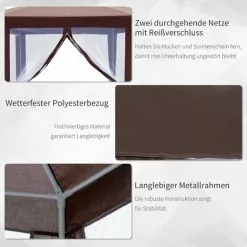 Outsunny Pavillon Gartenpavillon Mit Moskitonetz 195 cm X 245 cm -Günstiges Partyzelte, Pergolas & Pavillons Geschäft 48889652 5