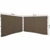 Quick-Star 2 Seitenteile Mit RV 250x192cm 350x192cm Für Pavillon Nizza 3x4m Seitenwand Taupe RAL 7006