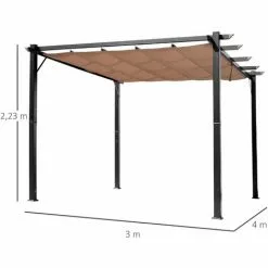 Outsunny Pergola Mit Einstellbarem Stoffdach 300 Cm X 400 Cm X 223 Cm -Günstiges Partyzelte, Pergolas & Pavillons Geschäft 49541787 3