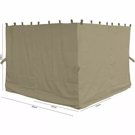 Quick-Star 4 Seitenteile Für Flachdachpergola Firenze Sand 1 Quick-Star 4 Seitenteile Für Flachdachpergola Firenze Sand