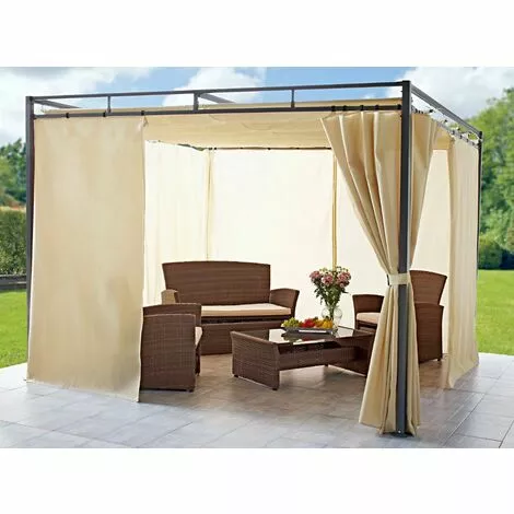 Quick-Star 4 Seitenteile Für Flachdachpergola Firenze Sand 2 Quick-Star 4 Seitenteile Für Flachdachpergola Firenze Sand – Bild 2
