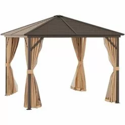 Outsunny Gartenpavillon 298 cm X 298 cm X 260 cm
