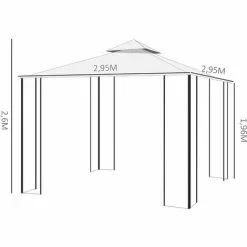 Outsunny Gartenpavillon Pavillon 3 M X 3 M 7 Outsunny Gartenpavillon Pavillon 3 M X 3 M -Günstiges Partyzelte, Pergolas & Pavillons Geschäft 53831339 3