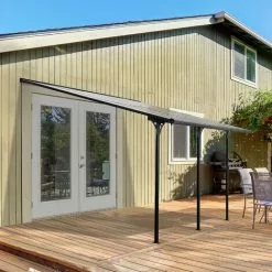 Outsunny Terrassendach Höhenverstellbar Alu Grau 4 X 3 M -Günstiges Partyzelte, Pergolas & Pavillons Geschäft 53831380 5