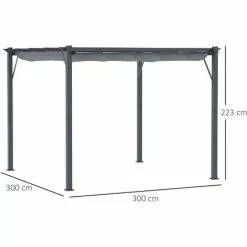 Outsunny Pergola Mit Schiebedach Alu Grau 3 X 3 M 7 Outsunny Pergola Mit Schiebedach Alu Grau 3 X 3 M -Günstiges Partyzelte, Pergolas & Pavillons Geschäft 53831390 3