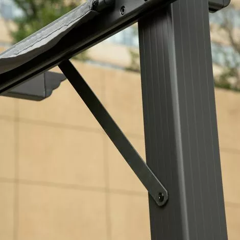 Outsunny Pergola Mit Schiebedach Alu Grau 3 X 3 M 5 Outsunny Pergola Mit Schiebedach Alu Grau 3 X 3 M – Bild 5