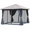 Outsunny Pavillon Gartenpavillon Partyzelt Inkl. Seitenteile 300 cm X 400 cm X 265 cm