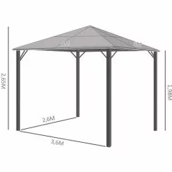 Outsunny Pavillon Gartenpavillon Partyzelt Inkl. Seitenteile 300 cm X 400 cm X 265 cm -Günstiges Partyzelte, Pergolas & Pavillons Geschäft 53831433 3
