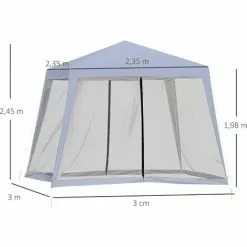 Outsunny Gartenpavillon Mit Moskitonetz 300 cm X 300 cm X 245 cm -Günstiges Partyzelte, Pergolas & Pavillons Geschäft 53831444 3