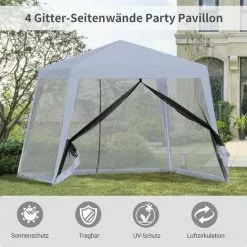Outsunny Gartenpavillon Mit Moskitonetz 300 cm X 300 cm X 245 cm -Günstiges Partyzelte, Pergolas & Pavillons Geschäft 53831444 4