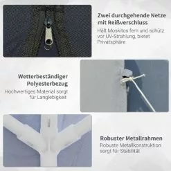 Outsunny Gartenpavillon Mit Moskitonetz 300 cm X 300 cm X 245 cm -Günstiges Partyzelte, Pergolas & Pavillons Geschäft 53831444 5