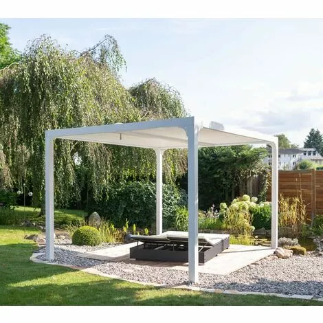Paragon Outdoor Aluminium Pavillon Pergola Novara 10x12 Inkl. Lamellendach Weiß 300x360x231 Cm 3 Paragon Outdoor Aluminium Pavillon Pergola Novara 10x12 Inkl. Lamellendach Weiß 300x360x231 Cm – Bild 3