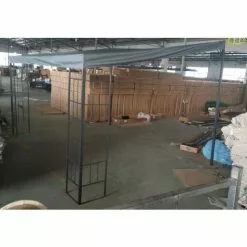 Outsunny Pergola Mit Schrägem Dach, Grau+Schwarz, 4 X 3 X 2,5 M