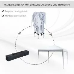 Outsunny Pavillon 3 X 3 M Pop-Up Faltpavillon Gartenpavillon Faltbar Partyzelt Gartenzelt UV-Schutz Stahl+Oxford Weiß -Günstiges Partyzelte, Pergolas & Pavillons Geschäft 54489902 5