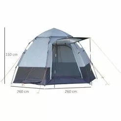 Outsunny Campingzelt Für 3-4 Personen, Schnellaufbau, Grau+Schwarz, 2,6 X 2,6 X 1,5 M 7 Outsunny Campingzelt Für 3-4 Personen, Schnellaufbau, Grau+Schwarz, 2,6 X 2,6 X 1,5 M -Günstiges Partyzelte, Pergolas & Pavillons Geschäft 54490019 3