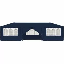 GOFUNILAND 4 X 9 M Professionelles Partyzelt Mit Seitenw?nden Blau 90 G/m2