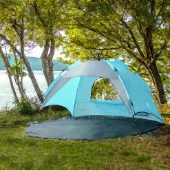 [EN.CASA] Strandmuschel Mullsjö Pop Up Strandzelt 215x135x140cm Hellblau [pro.tec]