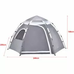[EN.CASA] Campingzelt Nybro Pop Up Kuppelzelt 240x205x140cm Grau [pro.tec] -Günstiges Partyzelte, Pergolas & Pavillons Geschäft 56363949 3