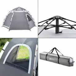 [EN.CASA] Campingzelt Nybro Pop Up Kuppelzelt 240x205x140cm Grau [pro.tec] -Günstiges Partyzelte, Pergolas & Pavillons Geschäft 56363949 5