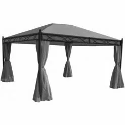 HHG 4er-Set Seitenwand Für Pergola Calpe, Ersatzseitenwand Pavillon 4x3m, Polyester ~ Grau 7 HHG 4er-Set Seitenwand Für Pergola Calpe, Ersatzseitenwand Pavillon 4x3m, Polyester ~ Grau -Günstiges Partyzelte, Pergolas & Pavillons Geschäft 56664209 3